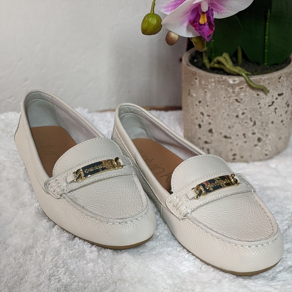 ❤Calvin Klein Lunas Loafer Moccasins.Leather Shoes